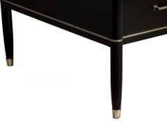  Carrocel Interiors Custom Black Lacquered Modern Office Desk with Brass Inlay by Carrocel - 1570862