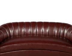  Carrocel Interiors Custom Curved Channel Back Leather Sofa by Carrocel - 2816938