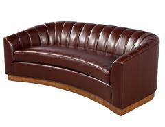  Carrocel Interiors Custom Curved Channel Back Leather Sofa by Carrocel - 2816941