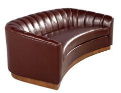  Carrocel Interiors Custom Curved Channel Back Leather Sofa by Carrocel - 2816942