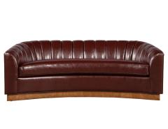  Carrocel Interiors Custom Curved Channel Back Leather Sofa by Carrocel - 2816944