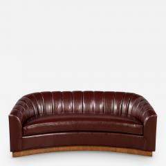  Carrocel Interiors Custom Curved Channel Back Leather Sofa by Carrocel - 2822912