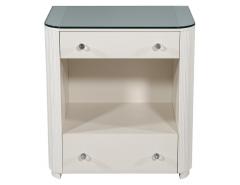  Carrocel Interiors Custom Fluted Cream Bedside Nightstand Table - 1708098