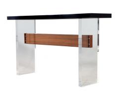  Carrocel Interiors Custom Modern Acrylic and Walnut Console Table - 2679456