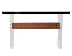  Carrocel Interiors Custom Modern Acrylic and Walnut Console Table - 2679457