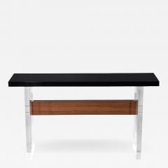  Carrocel Interiors Custom Modern Acrylic and Walnut Console Table - 2682155