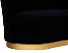  Carrocel Interiors Custom Modern Black Velvet Sofa with Gold Leaf Base - 1800788