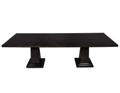  Carrocel Interiors Custom Modern Charcoal Dining Table with Diamond Pattern Inlay - 1739910