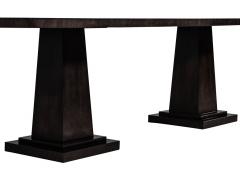  Carrocel Interiors Custom Modern Charcoal Dining Table with Diamond Pattern Inlay - 1739918