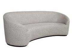  Carrocel Interiors Custom Modern Curved Sofa in Grey Textured Linen - 1707885