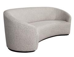  Carrocel Interiors Custom Modern Curved Sofa in Grey Textured Linen - 1707886