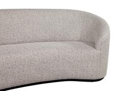  Carrocel Interiors Custom Modern Curved Sofa in Grey Textured Linen - 1707888