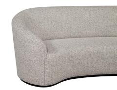  Carrocel Interiors Custom Modern Curved Sofa in Grey Textured Linen - 1707889