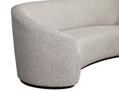  Carrocel Interiors Custom Modern Curved Sofa in Grey Textured Linen - 1707890