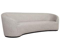  Carrocel Interiors Custom Modern Curved Sofa in Grey Textured Linen - 1707891