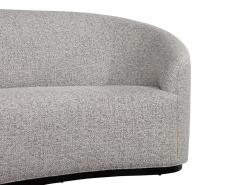  Carrocel Interiors Custom Modern Curved Sofa in Grey Textured Linen - 1707894