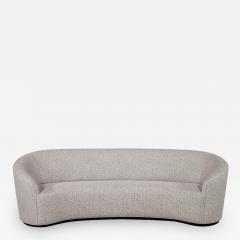  Carrocel Interiors Custom Modern Curved Sofa in Grey Textured Linen - 1709426