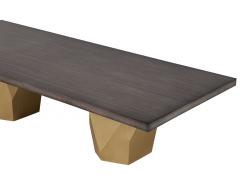  Carrocel Interiors Custom Modern Grey Dining Table with Metal Geometric Pedestals - 2691063