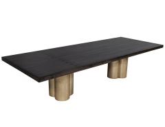  Carrocel Interiors Custom Modern Grey Dining Table with Metal Tulip Pedestals - 1800552