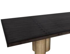  Carrocel Interiors Custom Modern Grey Dining Table with Metal Tulip Pedestals - 1800557