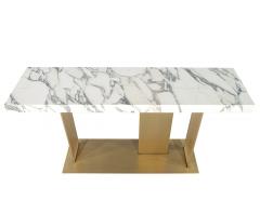  Carrocel Interiors Custom Modern Marble Top Console Table with Brass Base - 3326168