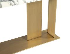  Carrocel Interiors Custom Modern Marble Top Console Table with Brass Base - 3326169