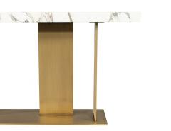  Carrocel Interiors Custom Modern Marble Top Console Table with Brass Base - 3326173