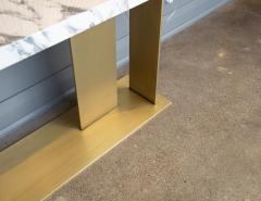  Carrocel Interiors Custom Modern Marble Top Console Table with Brass Base - 3326176