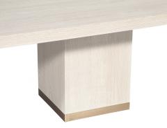  Carrocel Interiors Custom Modern Oak Dining Table in Bleached Finish and Brass Accents - 3906401