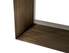  Carrocel Interiors Custom Modern Oak Dining Table with Antiqued Brass Pedestal - 2653847