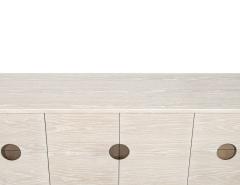  Carrocel Interiors Custom Modern Oak Sideboard Cabinet in Bleached Finish with Brass Accents - 3906359