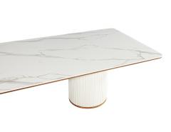  Carrocel Interiors Custom Modern Porcelain Dining Table Tambour Pedestals - 3389826