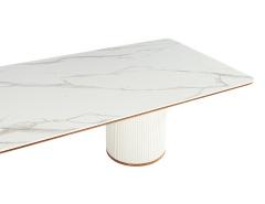  Carrocel Interiors Custom Modern Porcelain Dining Table Tambour Pedestals - 3389831