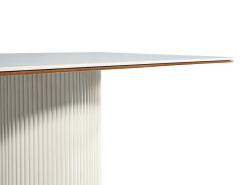  Carrocel Interiors Custom Modern Porcelain Dining Table Tambour Pedestals - 3389833