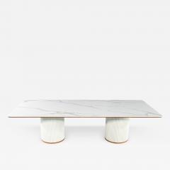  Carrocel Interiors Custom Modern Porcelain Dining Table Tambour Pedestals - 3390999