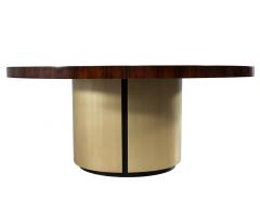  Carrocel Interiors Custom Modern Round Dining Table in Sunburst Pattern and Brass Base - 4220339
