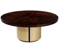  Carrocel Interiors Custom Modern Round Dining Table in Sunburst Pattern and Brass Base - 4220340