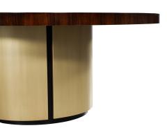  Carrocel Interiors Custom Modern Round Dining Table in Sunburst Pattern and Brass Base - 4220341