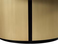  Carrocel Interiors Custom Modern Round Dining Table in Sunburst Pattern and Brass Base - 4220344