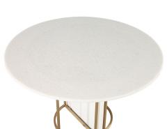  Carrocel Interiors Custom Modern Round Marble Top Dining Table with Brass - 3156550