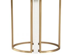  Carrocel Interiors Custom Modern Round Marble Top Dining Table with Brass - 3156554
