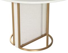  Carrocel Interiors Custom Modern Round Marble Top Dining Table with Brass - 3156557