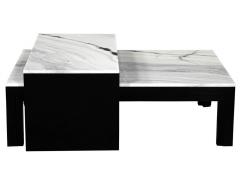  Carrocel Interiors Custom Modern Stone Top Cocktail Table with Nesting Table Design - 1800014