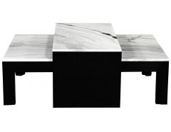  Carrocel Interiors Custom Modern Stone Top Cocktail Table with Nesting Table Design - 1800015