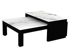  Carrocel Interiors Custom Modern Stone Top Cocktail Table with Nesting Table Design - 1800018