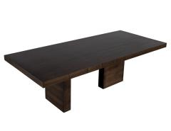  Carrocel Interiors Custom Modern Walnut Dining Table with Column Pedestals - 4299311