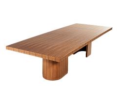  Carrocel Interiors Custom Modern Walnut Dining Table with Curved Pedestal Design - 4410874