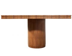  Carrocel Interiors Custom Modern Walnut Dining Table with Curved Pedestal Design - 4410882