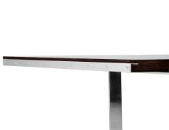  Carrocel Interiors Custom Modern Walnut Dining Table with Stainless Steel Pedestals - 4418496