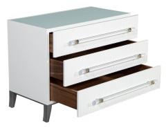  Carrocel Interiors Custom Modern White Chests with Ribbed Facade - 1626055